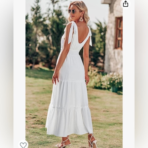 NWT White Tie Strap Maxi Dress - Picture 2 of 2